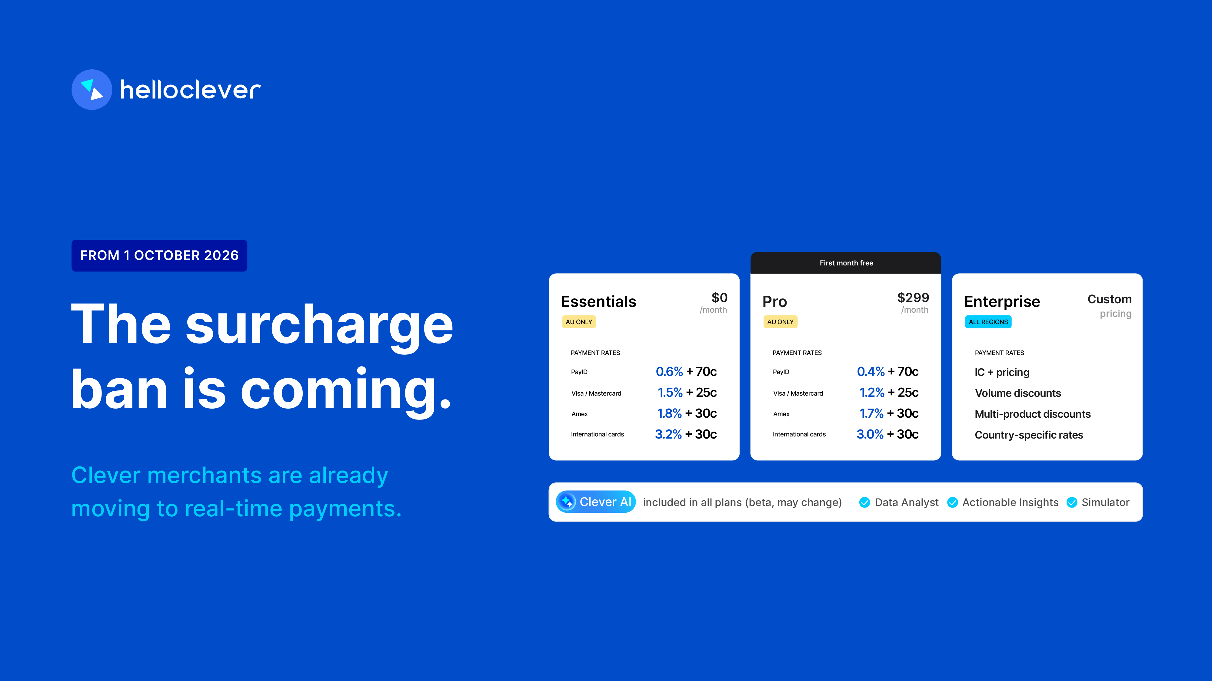 The surcharge ban is coming. Here’s why clever merchants are moving to real-time payments now.
